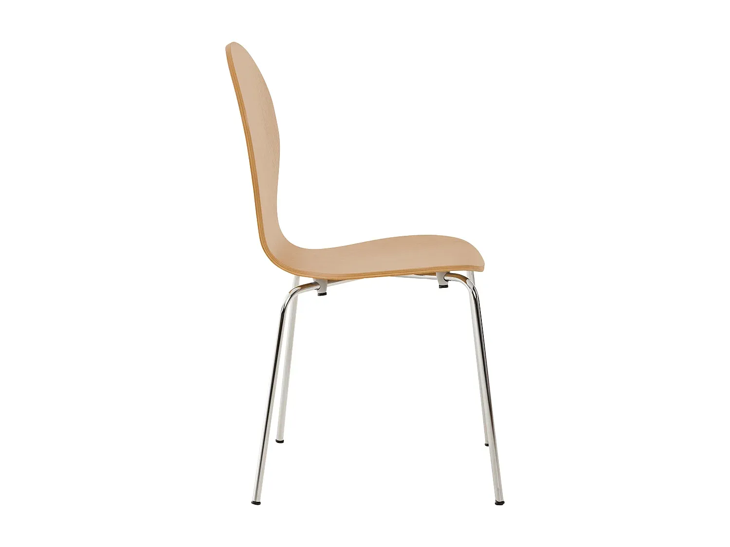 4er Set Konferenzstühle aus Holz in Eiche Natur