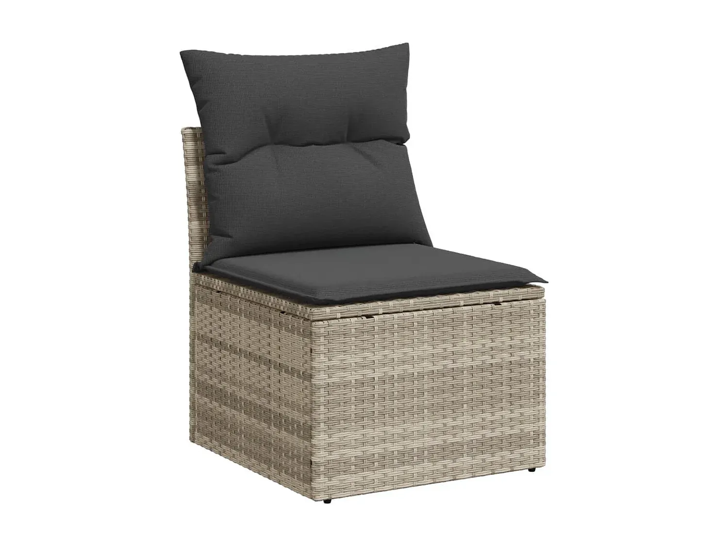 Garten-Sofaset aus Polyrattan mit Kissen Hellgrau, 4-teilig