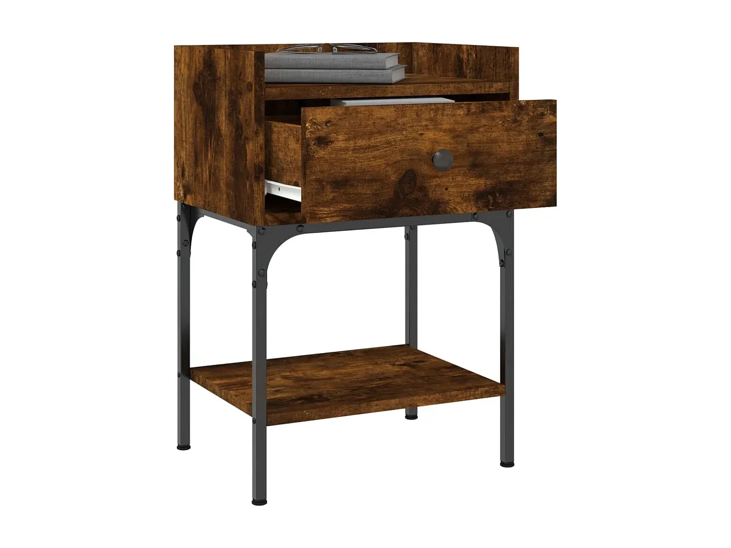 Moderner Nachttisch aus Räuchereiche, 40,5x31x60 cm