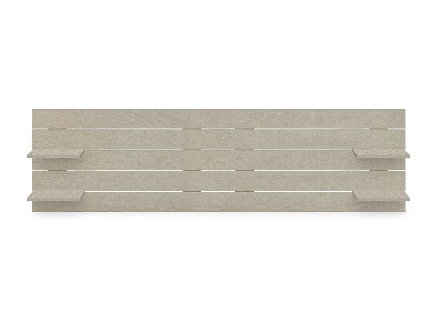 Kopfteil mit Regalen aus recyceltem Holz, Wandbehang im nordischen Vintage-Stil, horizontales Design