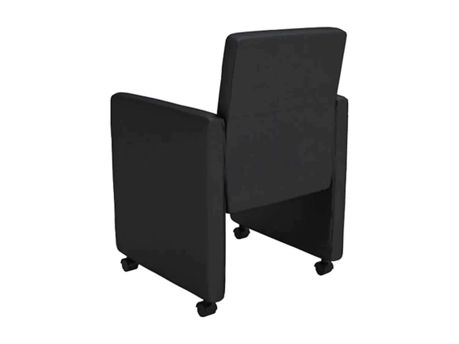 Moderne Esszimmerstühle Set aus Kunstleder in Schwarz