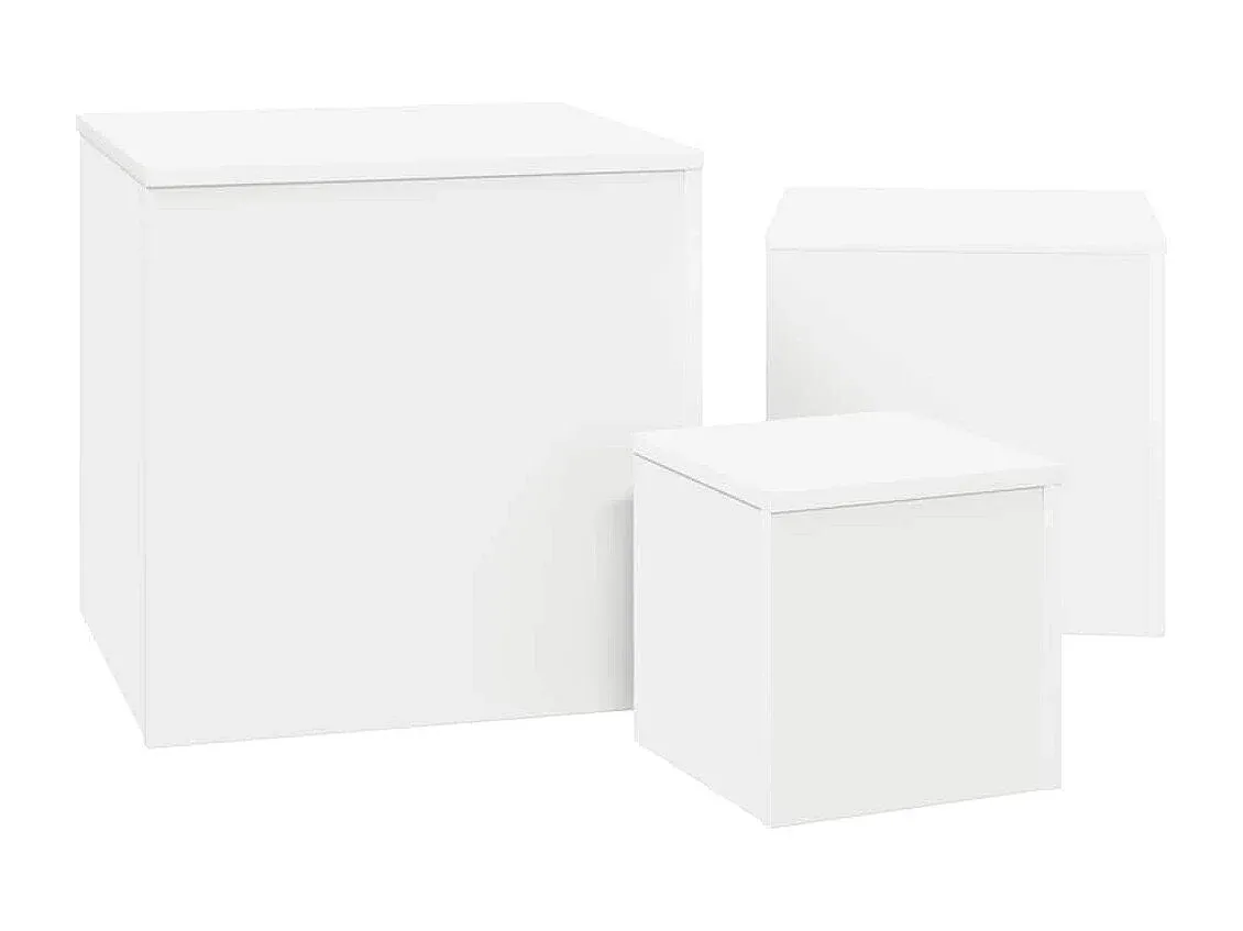 Moderne Beistelltische im 3er-Set aus Holz