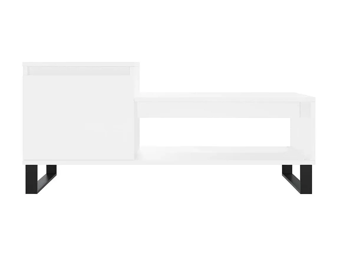 Moderner Couchtisch in Weiß aus Holzwerkstoff 100x50x45 cm