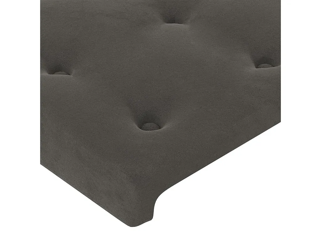 Dunkelgraues Samtkopfteil für Bett 103x16x118/128 cm