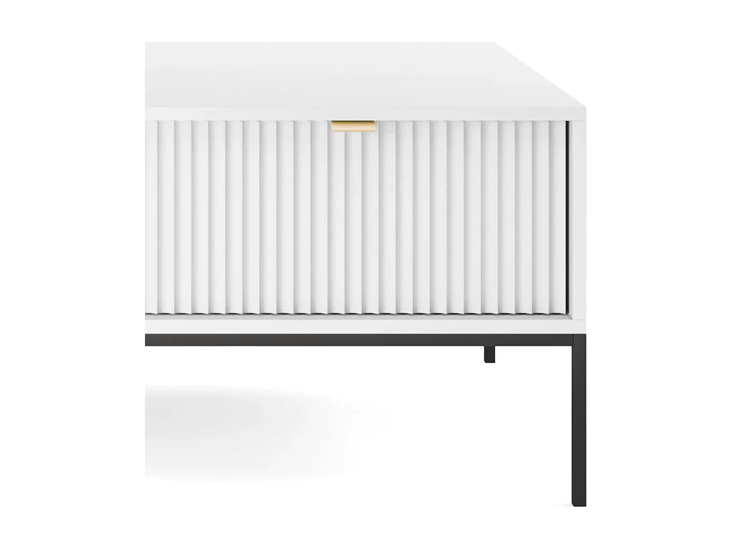 Eleganter Couchtisch mit goldenen Akzenten und MDF-Schublade