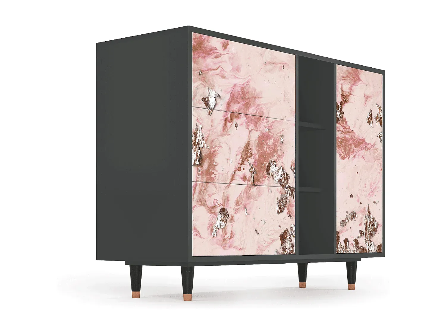 Moderne Sideboard mit Stauraum, Anthrazit