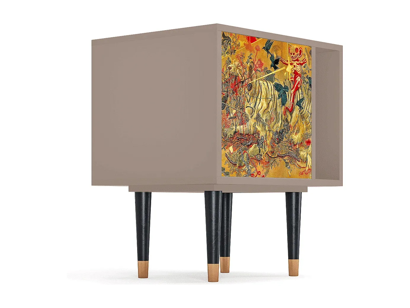 Stilvoller Nachttisch mit Schubladen, Latte