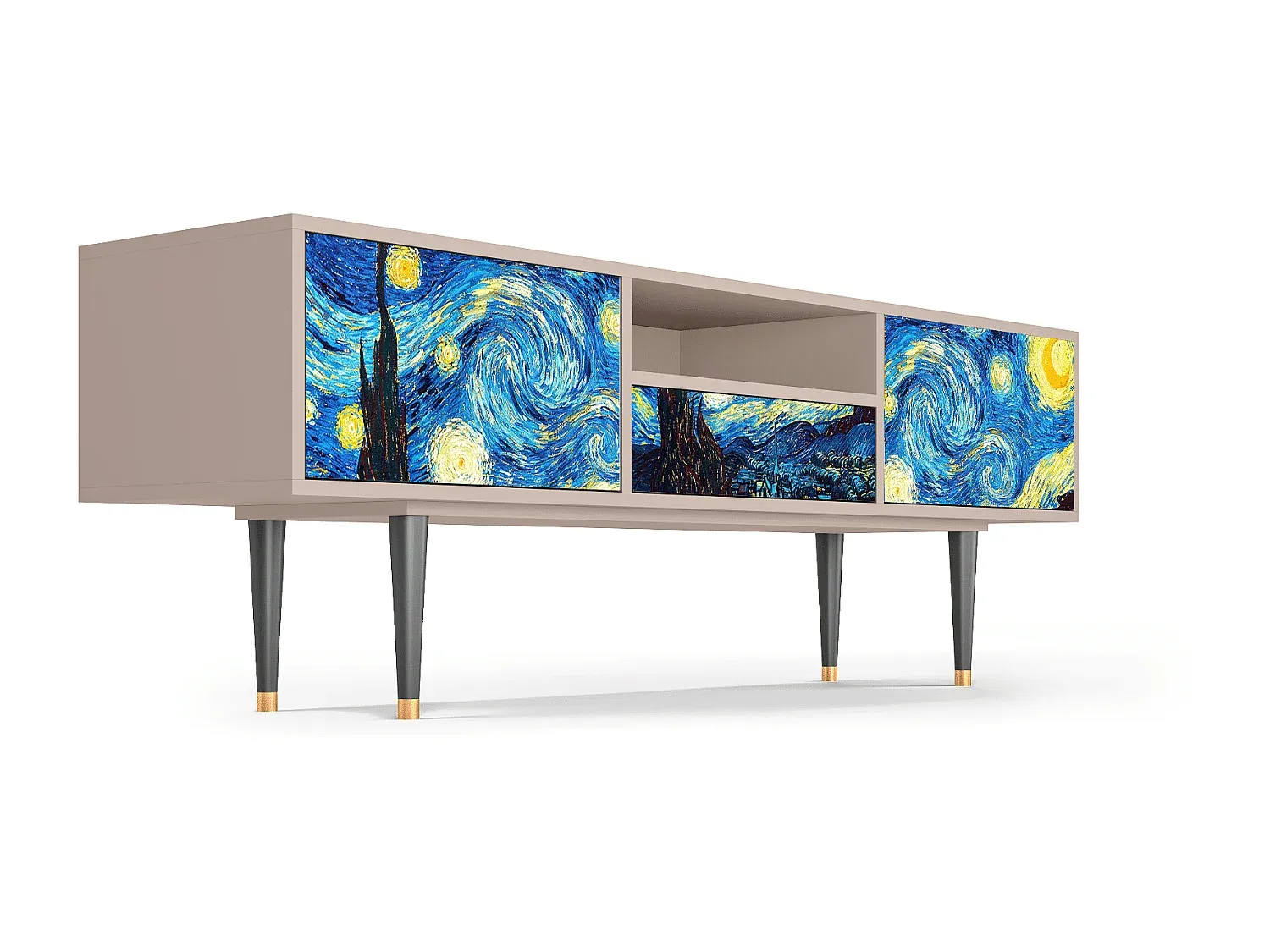 Fernsehmöbel - Modernes Design mit Stauraum - Eiche