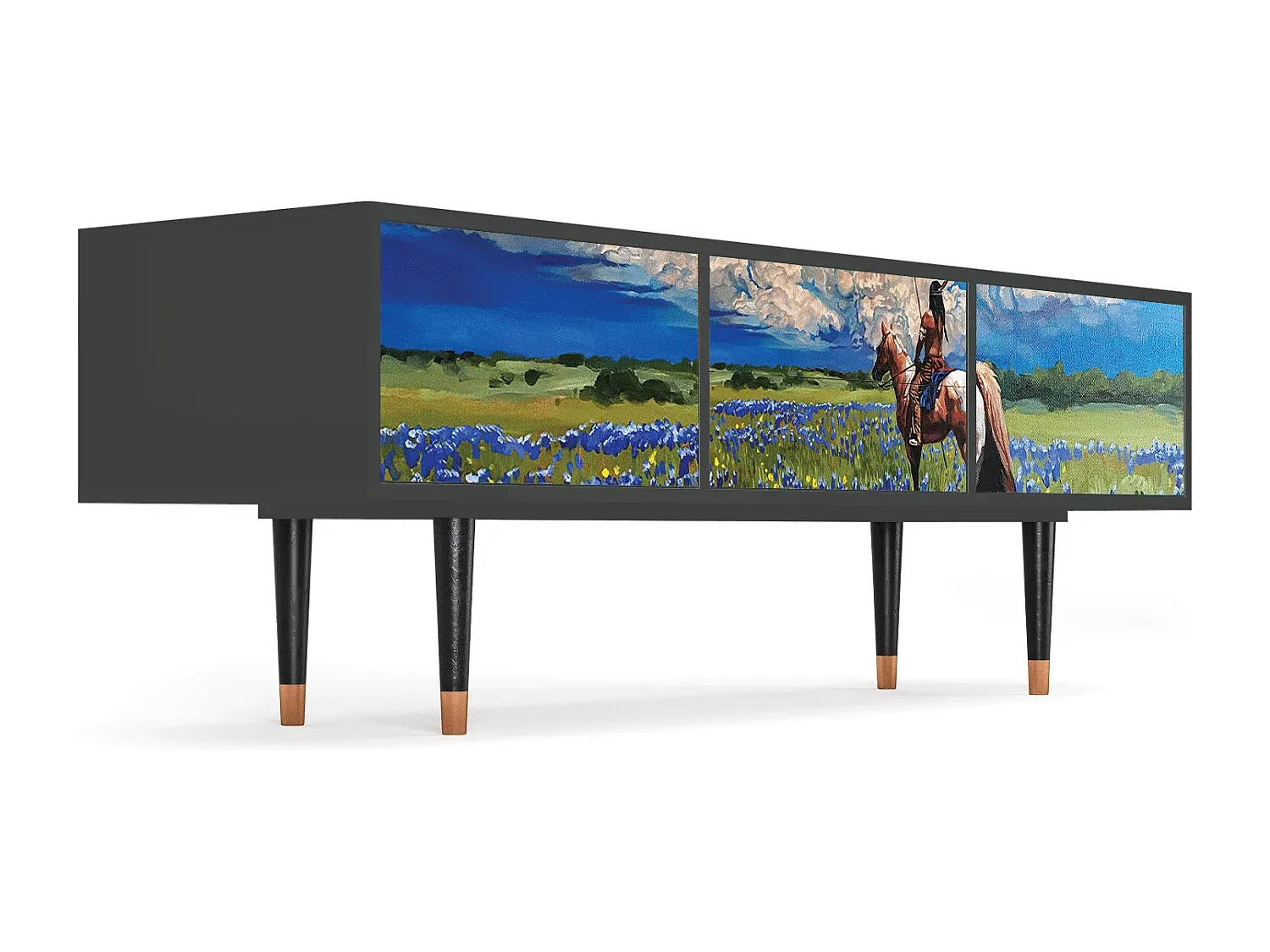 Moderner TV-Schrank in Anthrazit, 170x59x48 cm