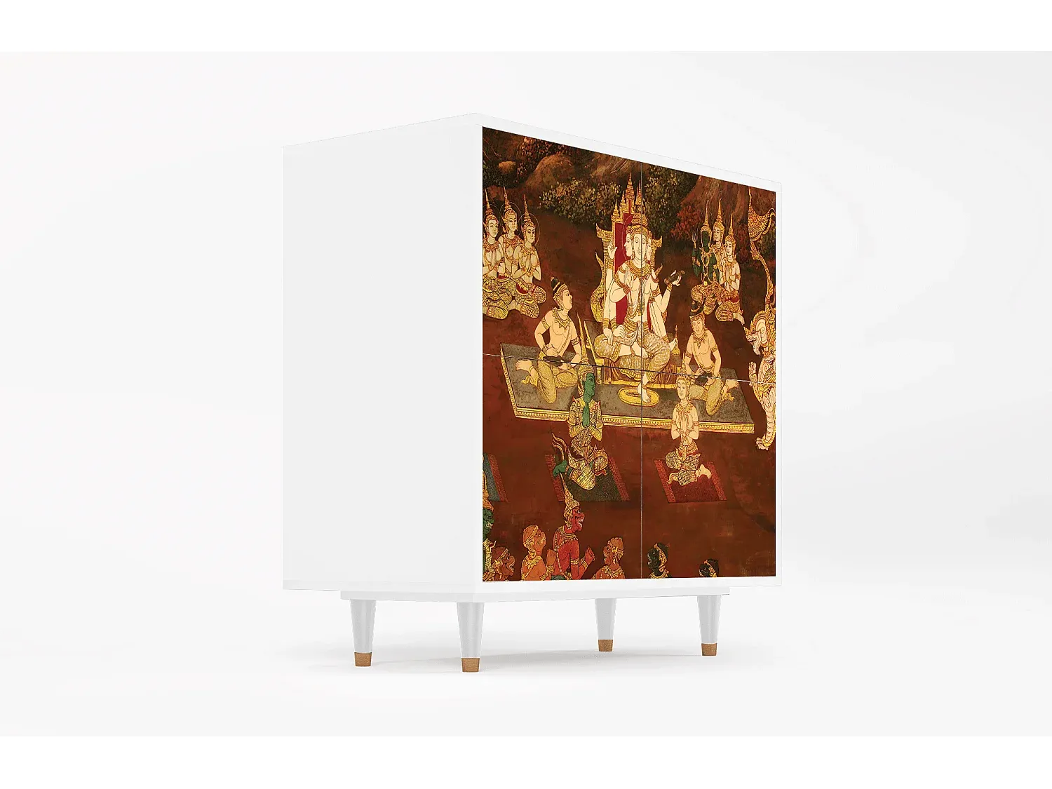 Moderner Stauraum mit Türen und Regalen, 94x96x48 cm, Weiß