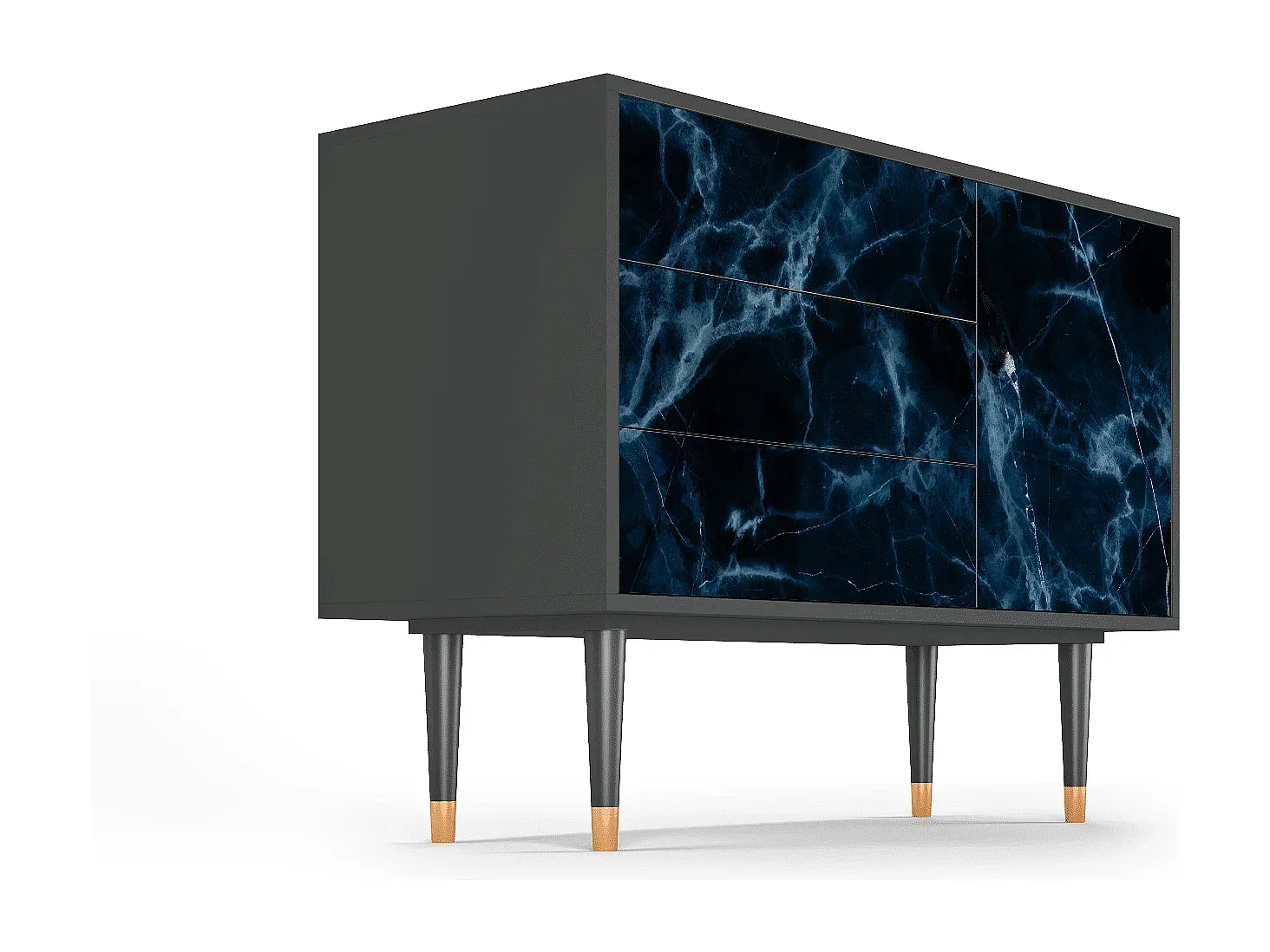 Modernes Sideboard mit Stauraum - 115 x 85 x 41 cm - Anthrazit