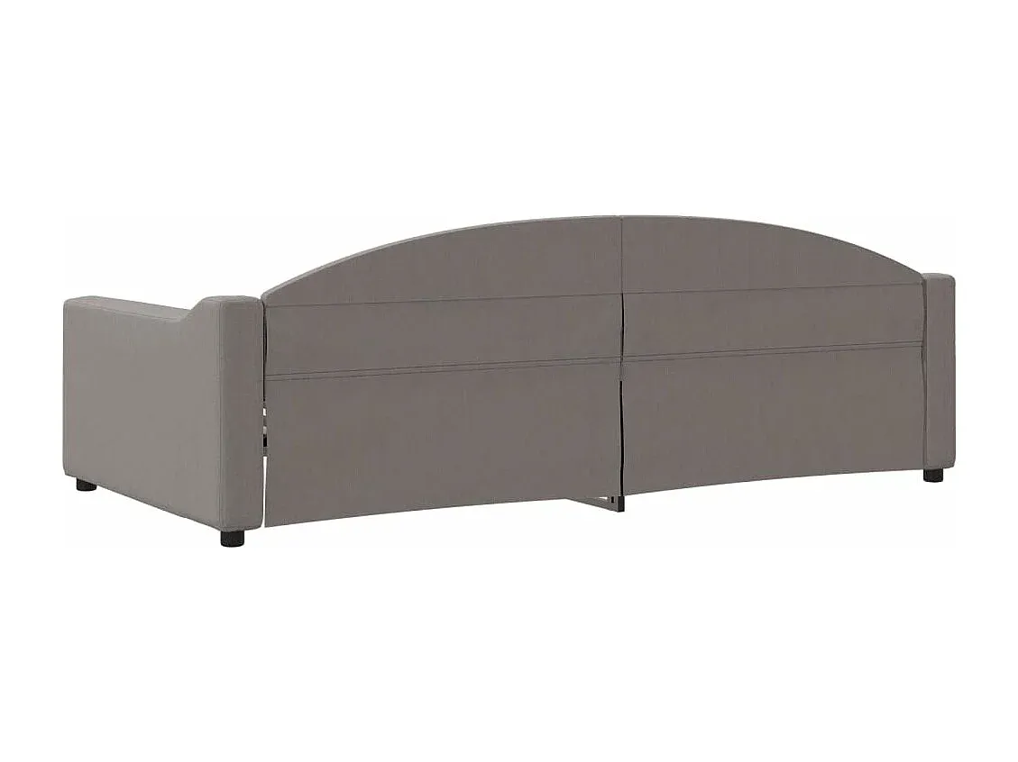 Doppelbett in Taupe 100x200 cm aus Stoff