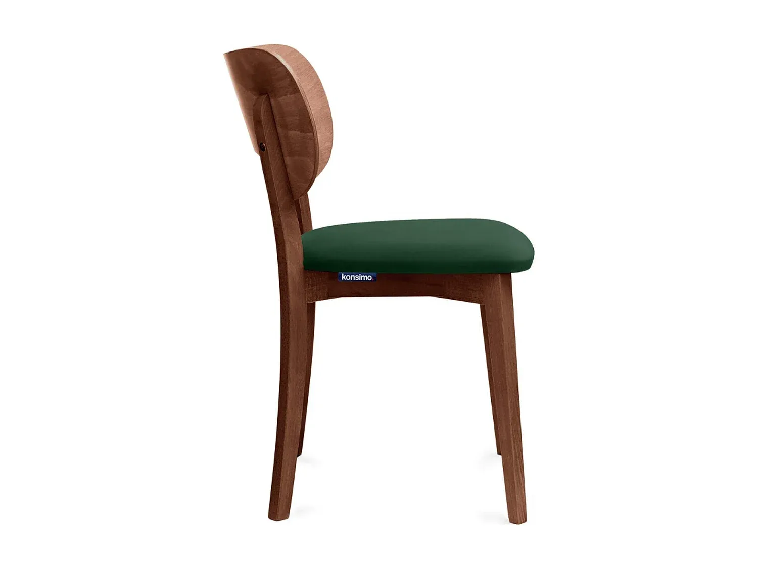 Elegante Esszimmerstühle im 2er-Set - Dunkelgrün und Walnuss