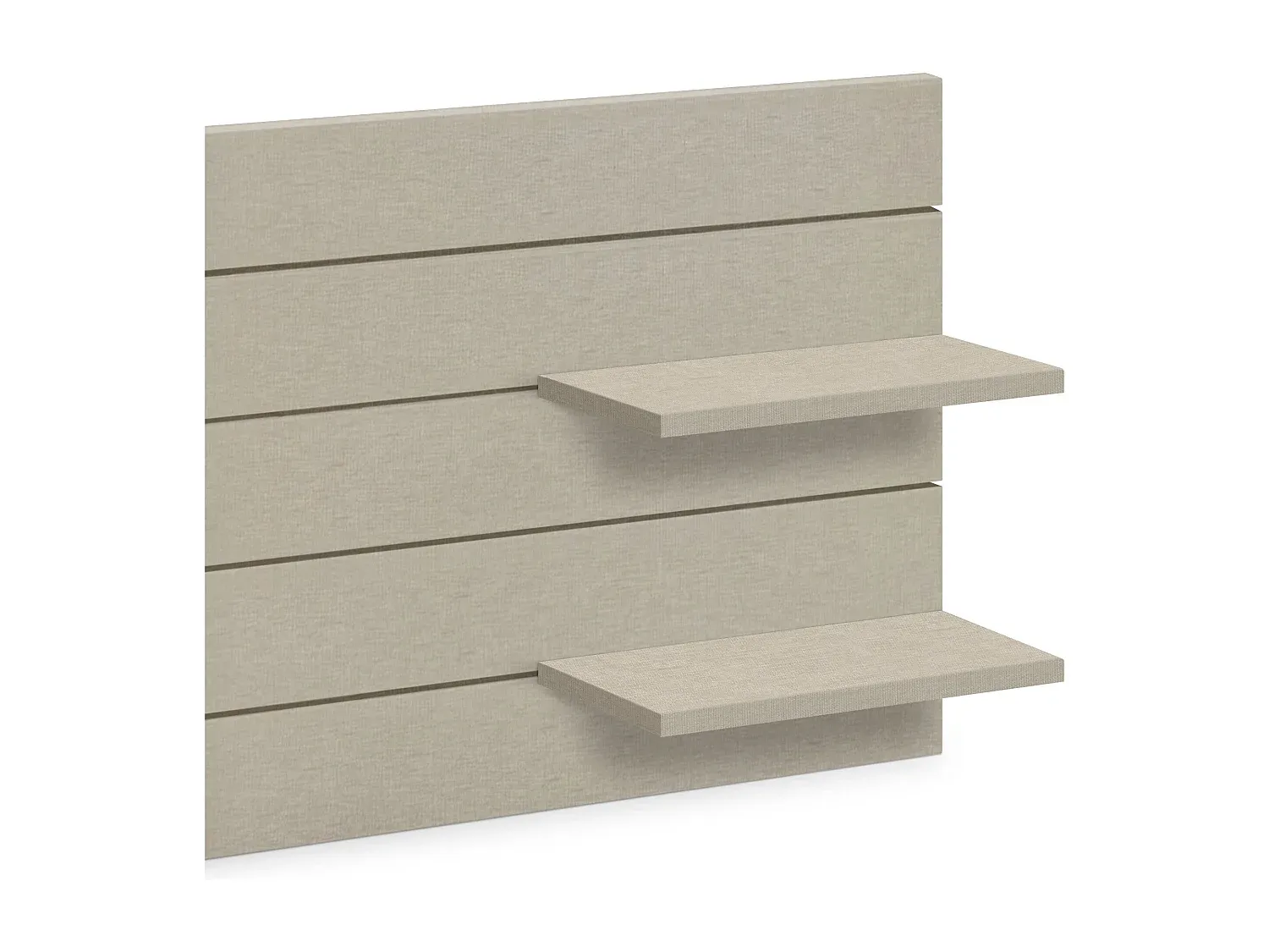 Kopfteil mit Regalen aus recyceltem Holz, Wandbehang im nordischen Vintage-Stil, horizontales Design