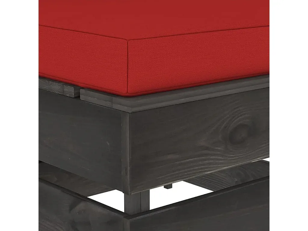 Verstellbares Lounge-Sofa mit Kissen in Grau