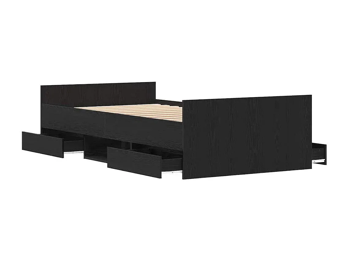 Elegantes Bettgestell aus Schwarzer Eiche 90 x 200 cm