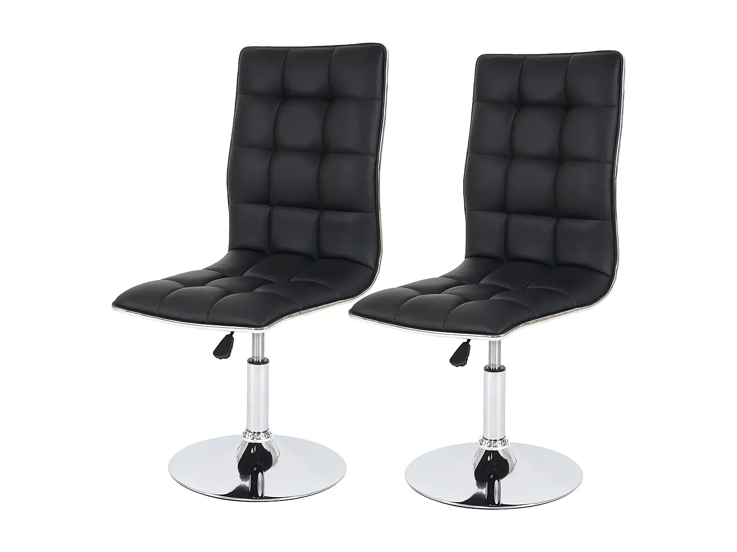 Moderner Esszimmerstuhl im 2er-Set, Schwarz