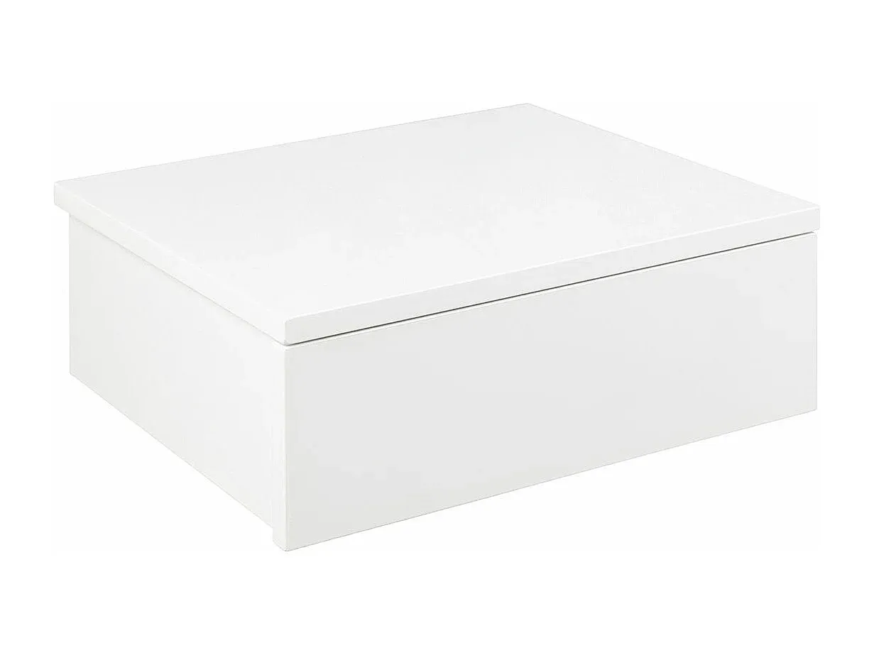 Wandhängender Nachttisch mit Schublade in Weiß