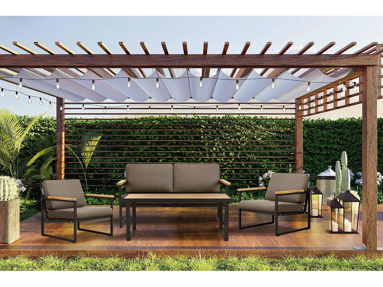 Moderner Gartensessel in Schwarz