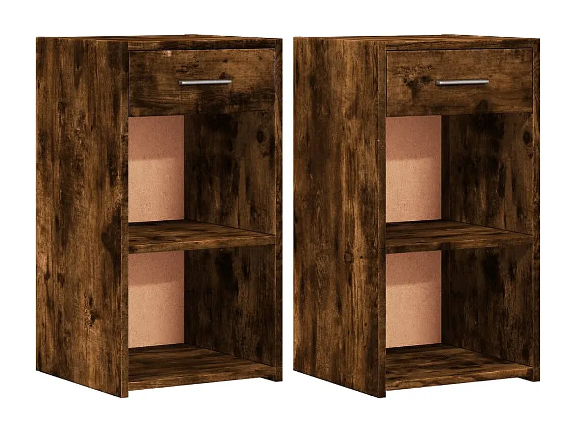 Zwei Nachttische in Räuchereiche, 35x34x65 cm