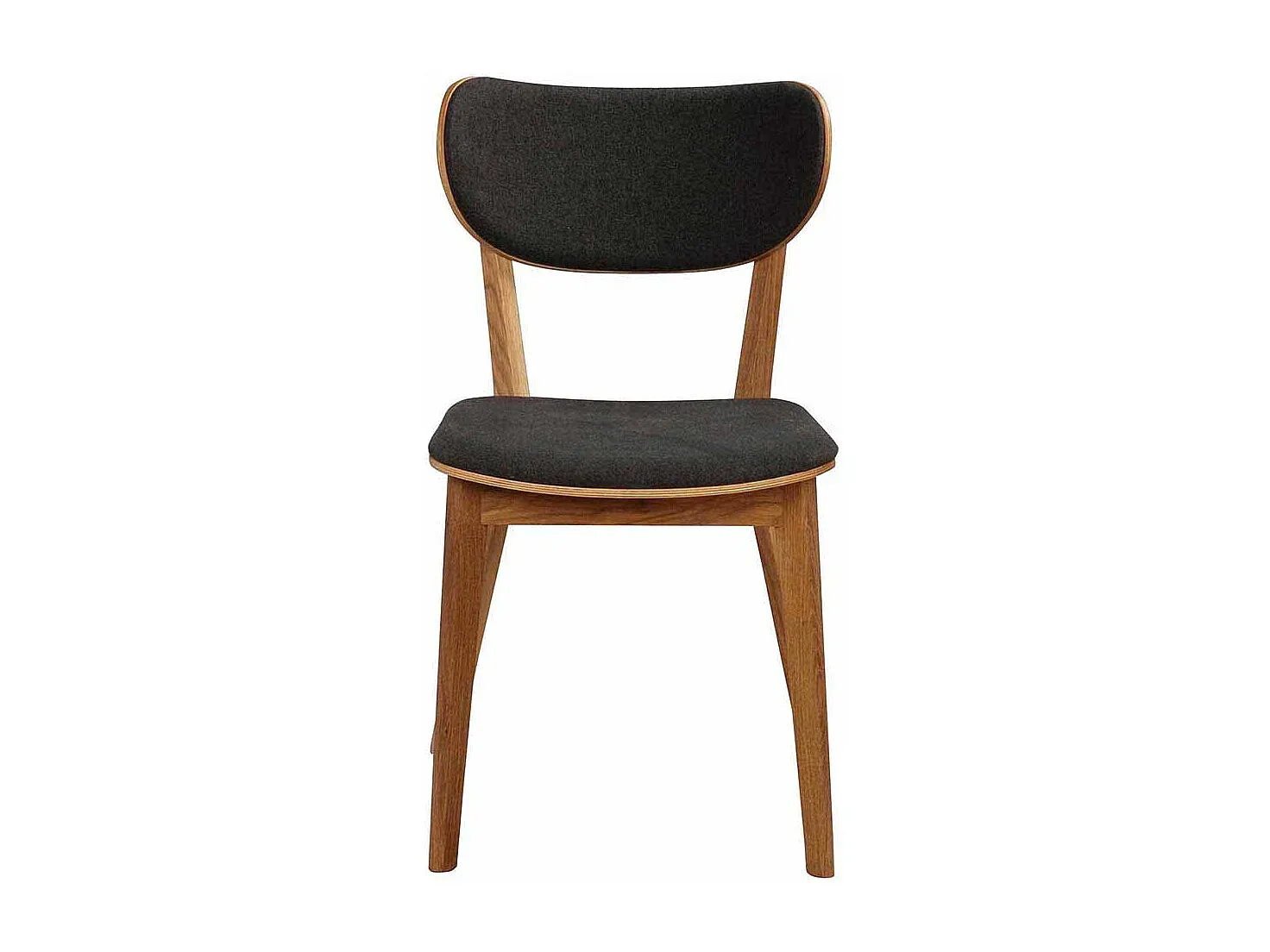 Moderner Esszimmerstuhl aus Stoff und Massivholz, Grau