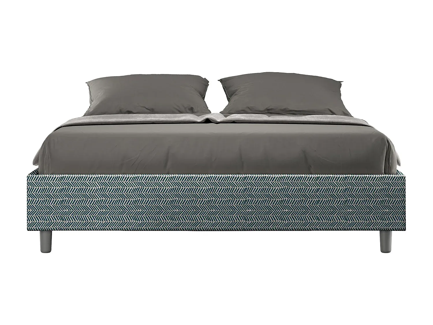 Modernes Polsterbett mit Stauraum 160x200 aus Stoff, Blau