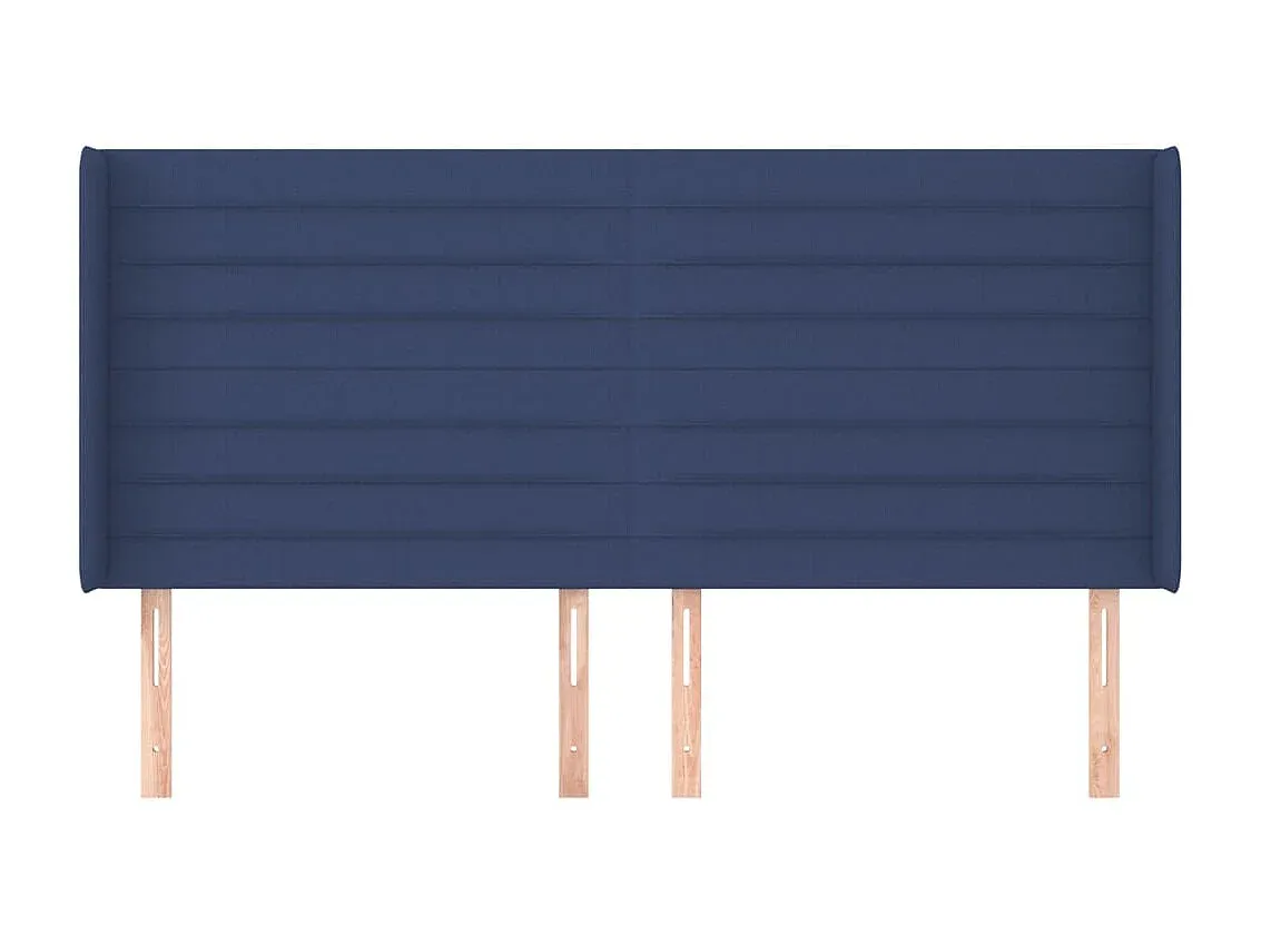 Bettkopfteil in Blau mit Seitenteilen 163x16x118/128 cm