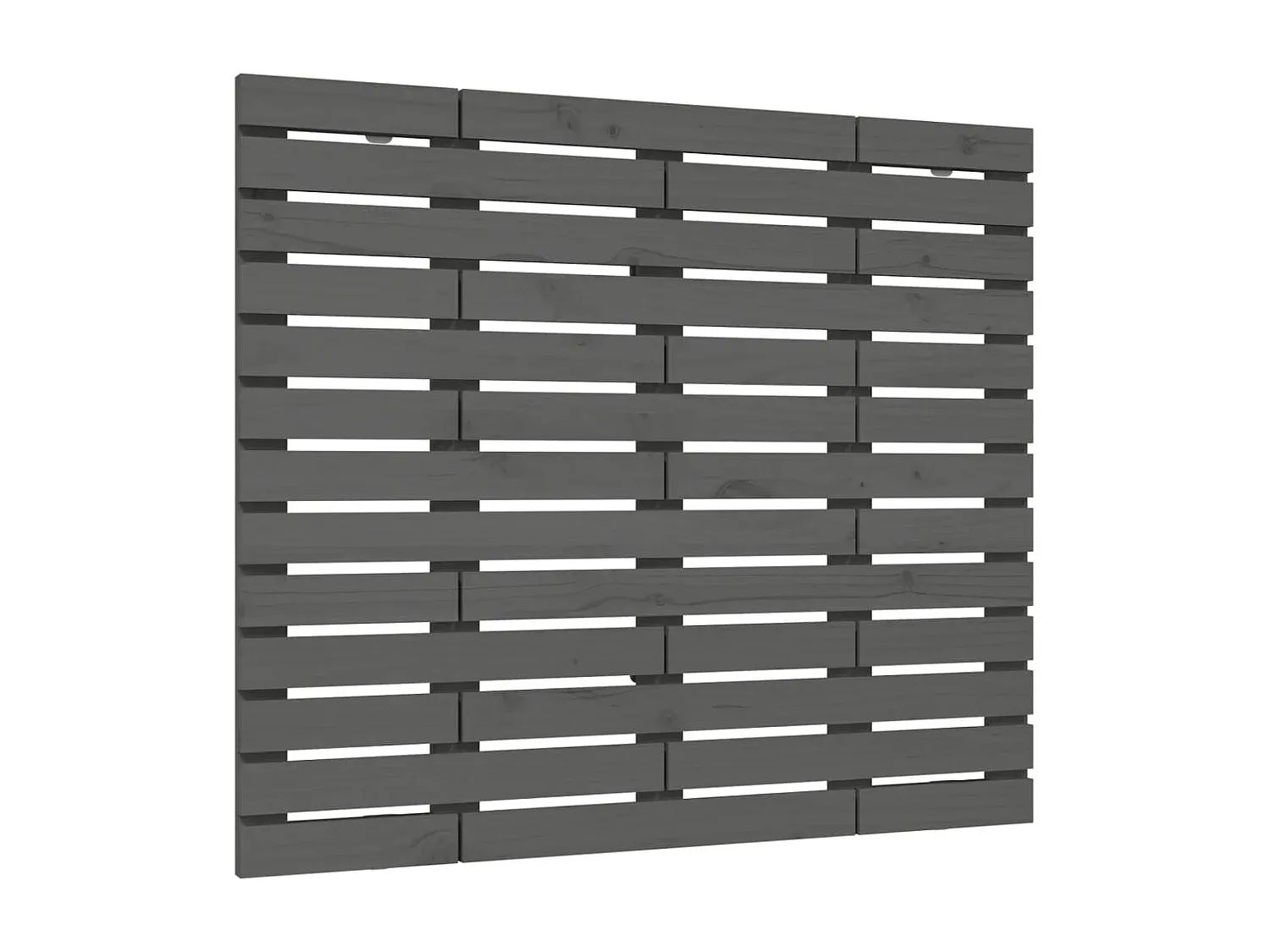 Graues Kopfteil für Bett aus Massivholz Kiefer 106x3x91,5 cm