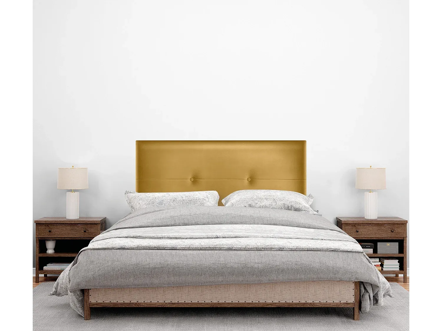 Kunstleder Kopfteil mit Knöpfen 105x50cm für Betten