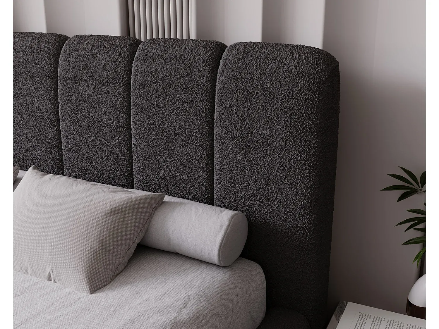 Modernes Doppelbett 180x200 mit Lattenrost und Stauraum