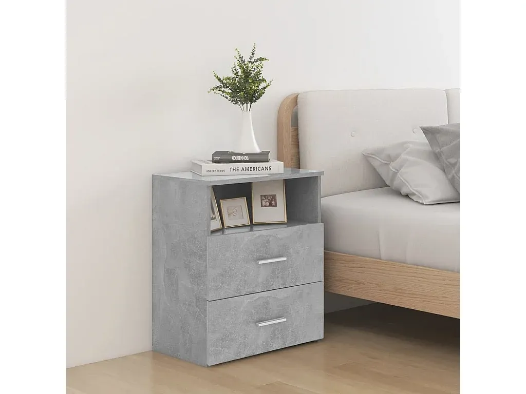 Moderner Nachttisch in Betonoptik 50x32x60 cm