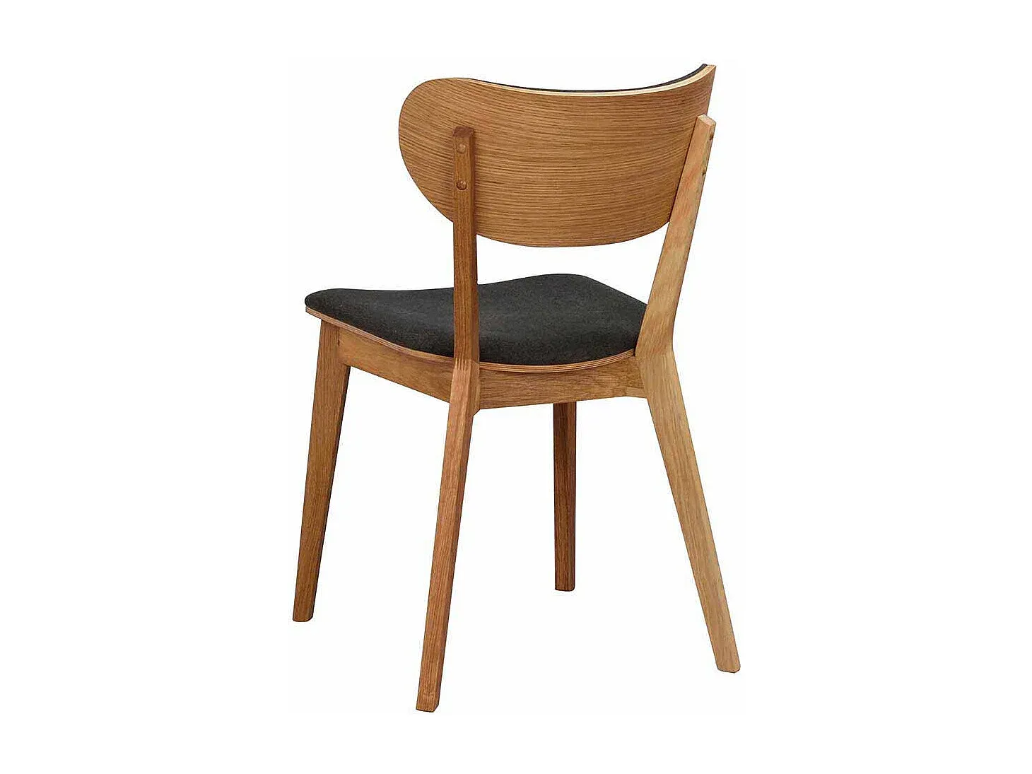 Moderner Esszimmerstuhl aus Stoff und Massivholz, Grau