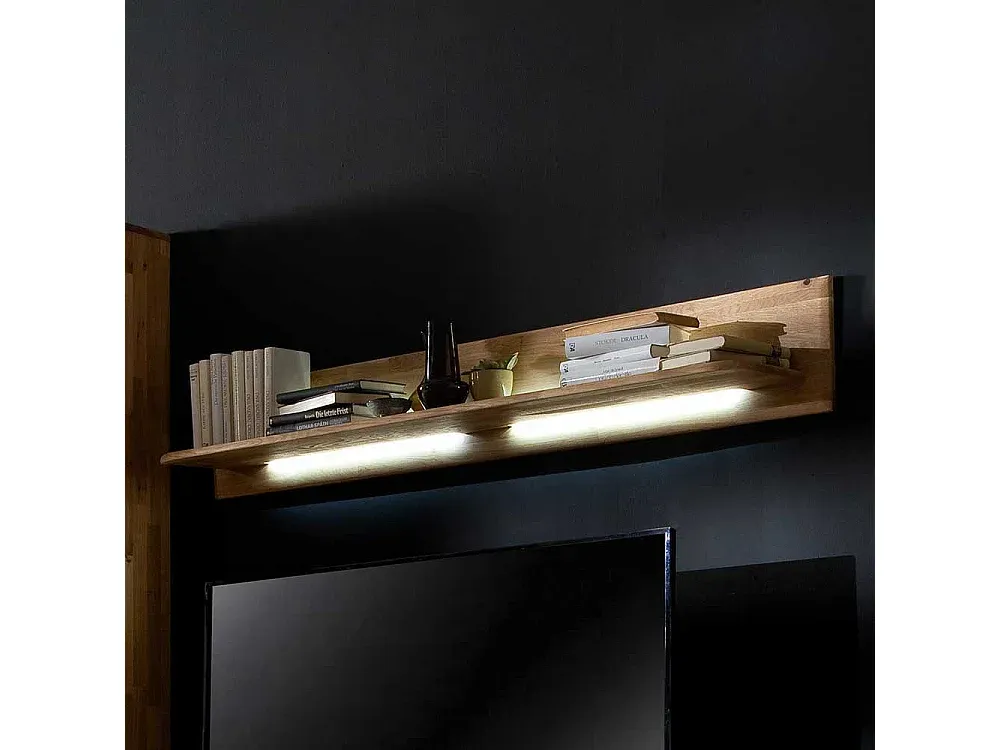 Massivholz-Wandregal aus Eiche, 150 cm