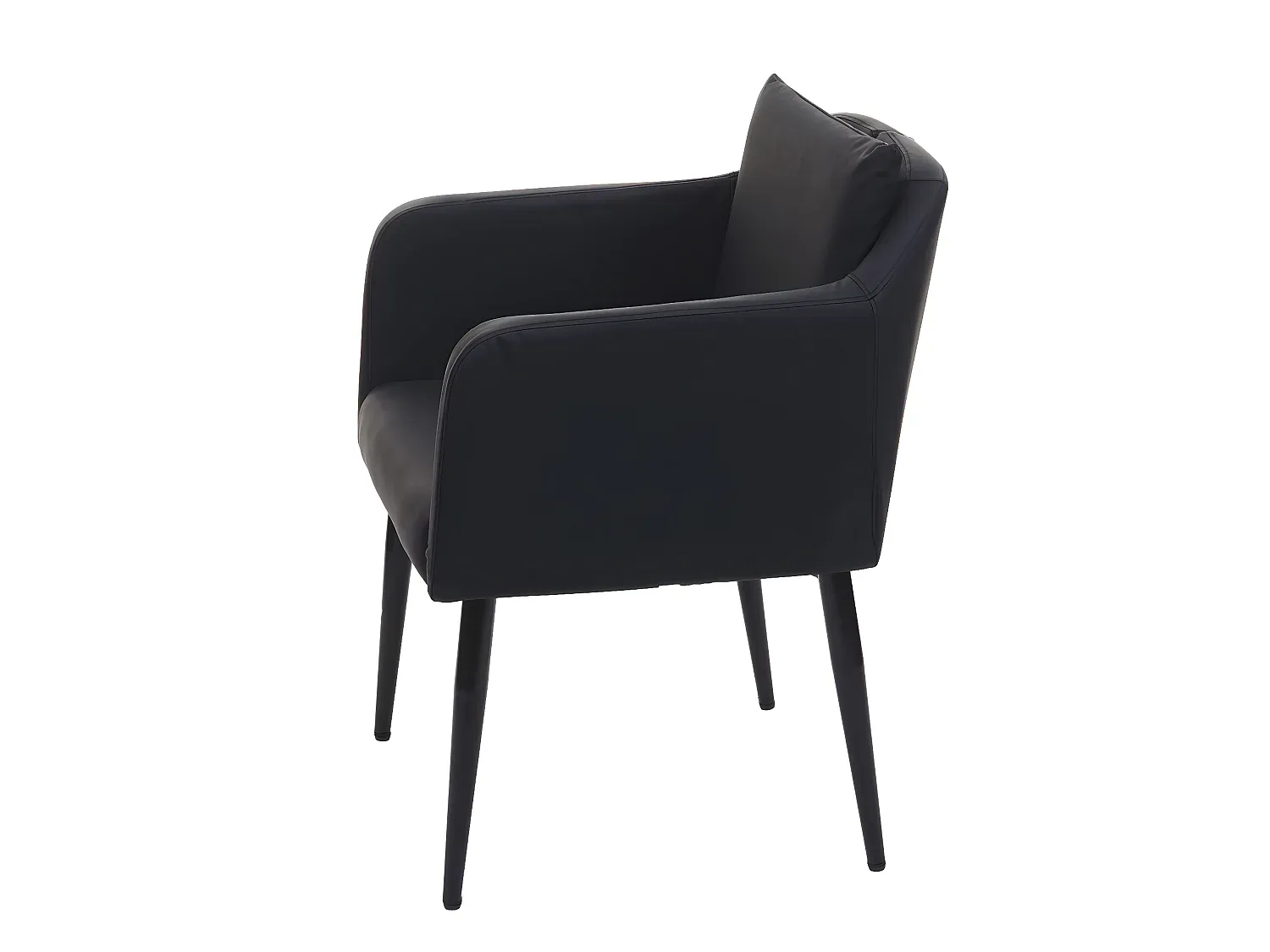 Esszimmerstuhl Set, Kunstleder, Schwarz