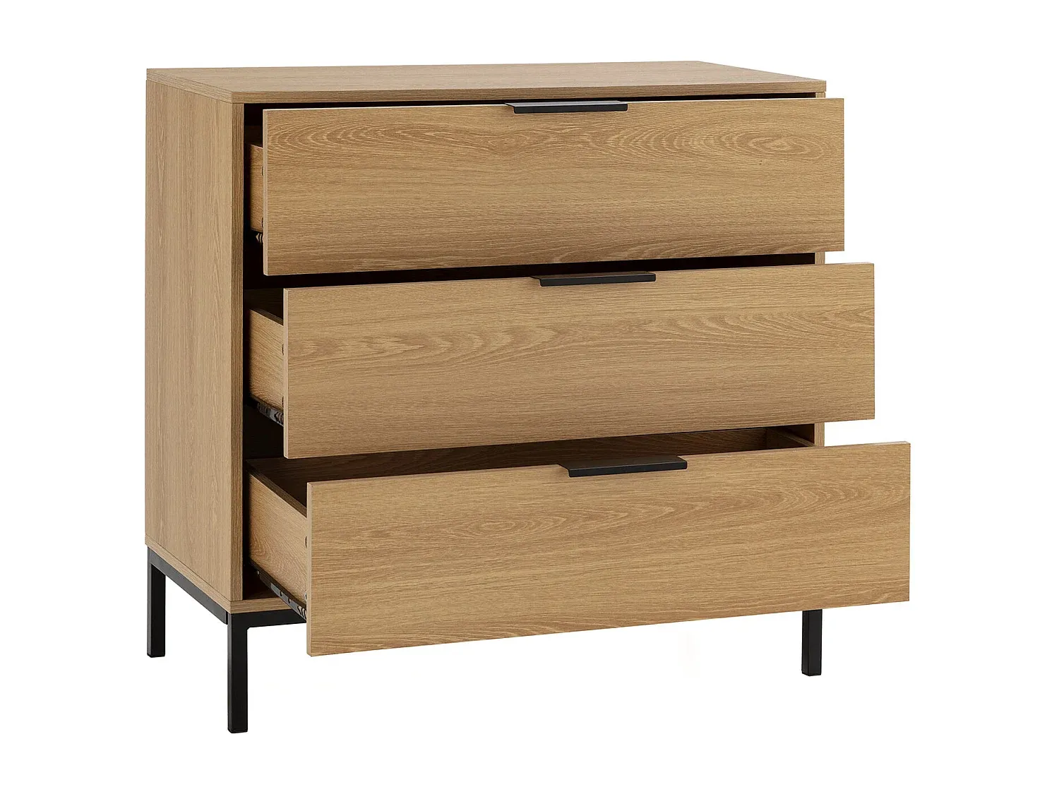 Elegante Kommode mit 3 Schubladen in Eichenoptik