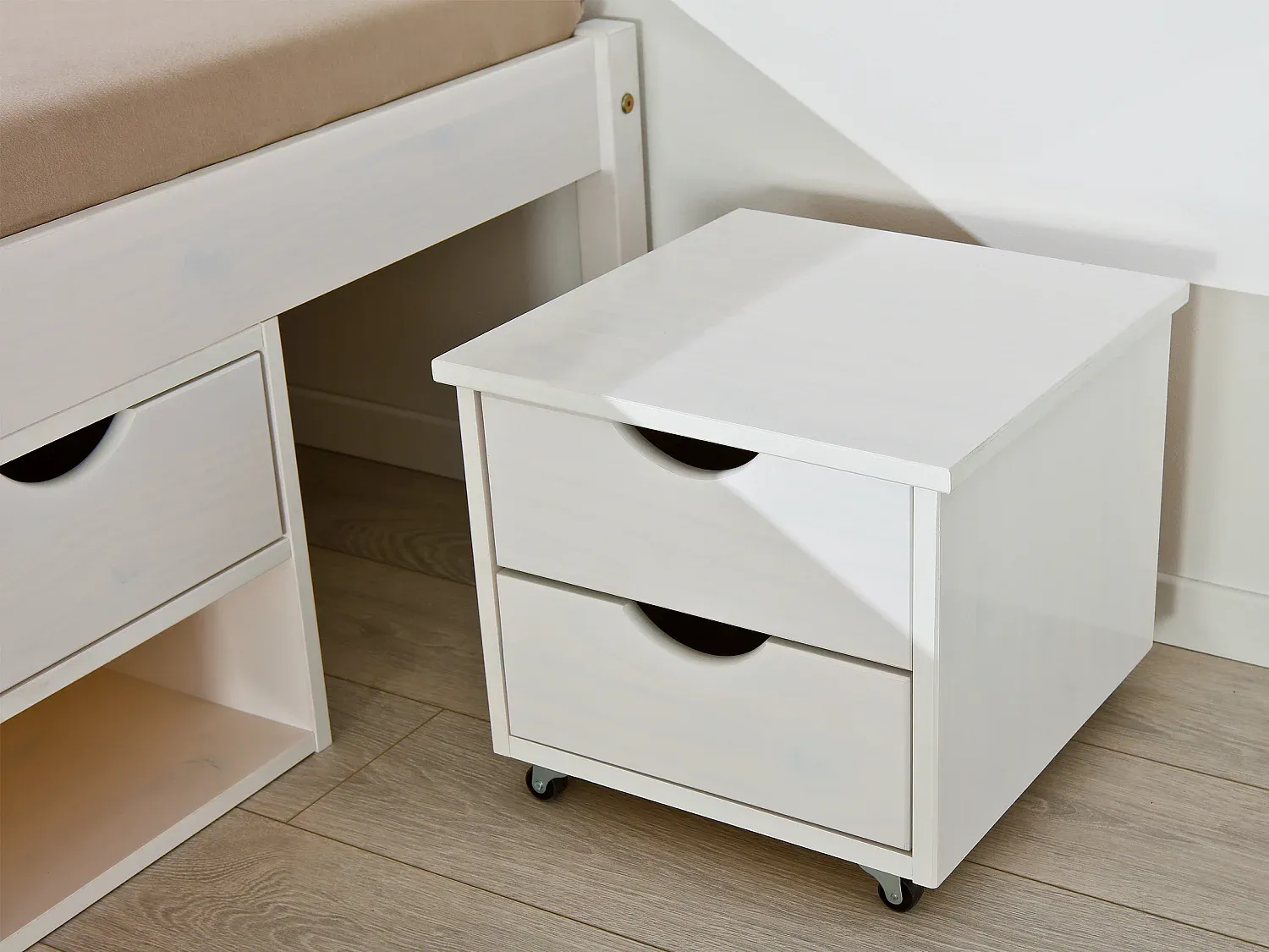 Modernes Doppelbett 160x200 cm, Weiß