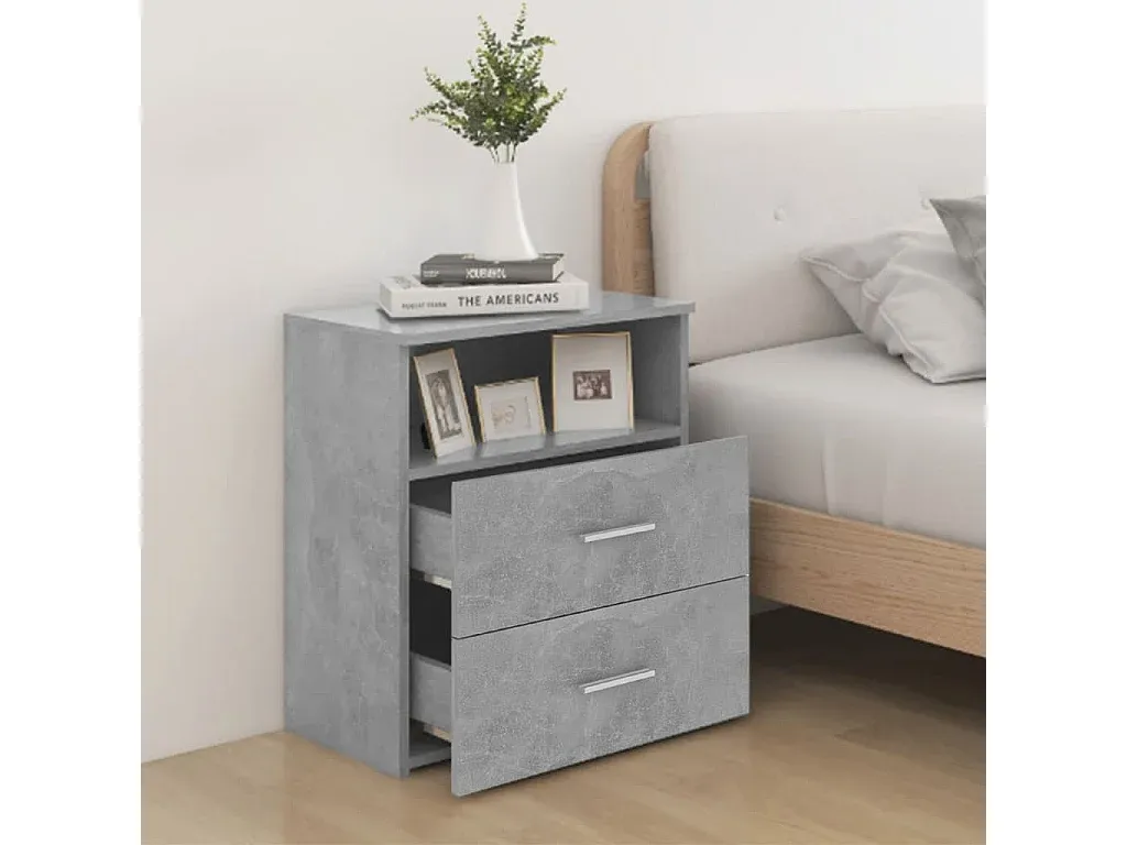 Moderner Nachttisch in Betonoptik 50x32x60 cm