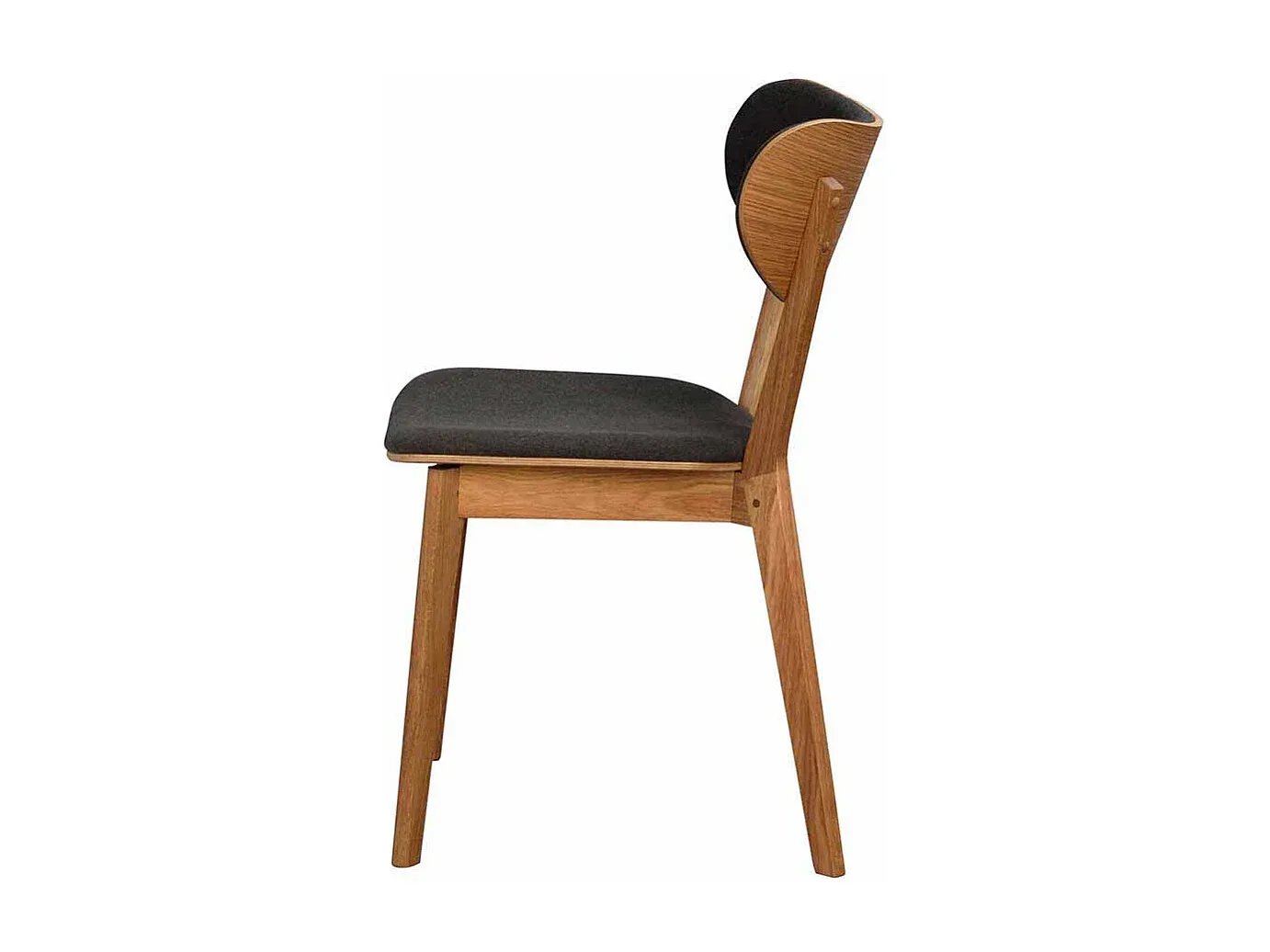 Moderner Esszimmerstuhl aus Stoff und Massivholz, Grau