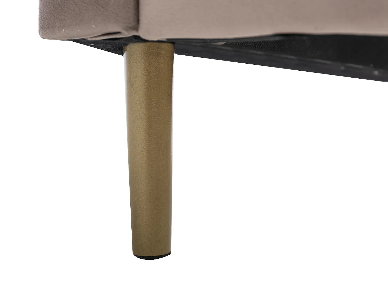 Elegantes Samtbett mit Muschel-Kopfteil, 140 x 190 cm, Beige