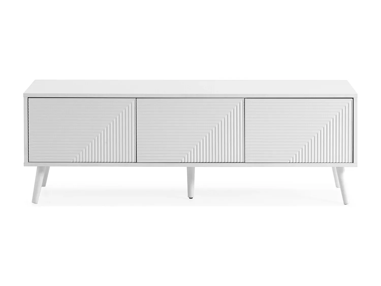 Moderner Fernsehschrank mit drei Türen, 130 cm, Weiß