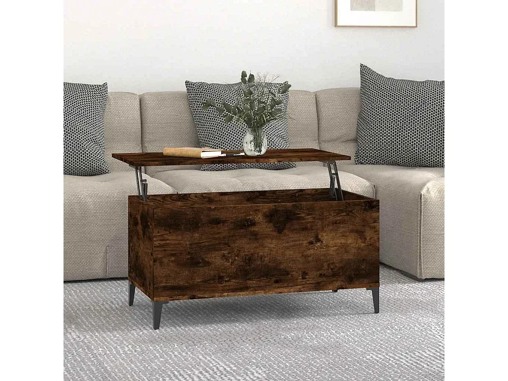 Eleganter Wohnzimmertisch aus Holzwerkstoff 90x45 cm