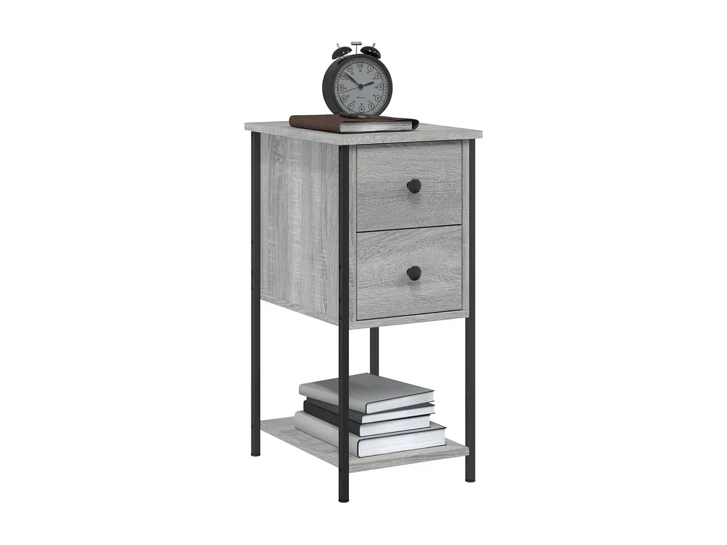 Nachttische im modernen Design, Grau Sonoma, 32x42x70 cm