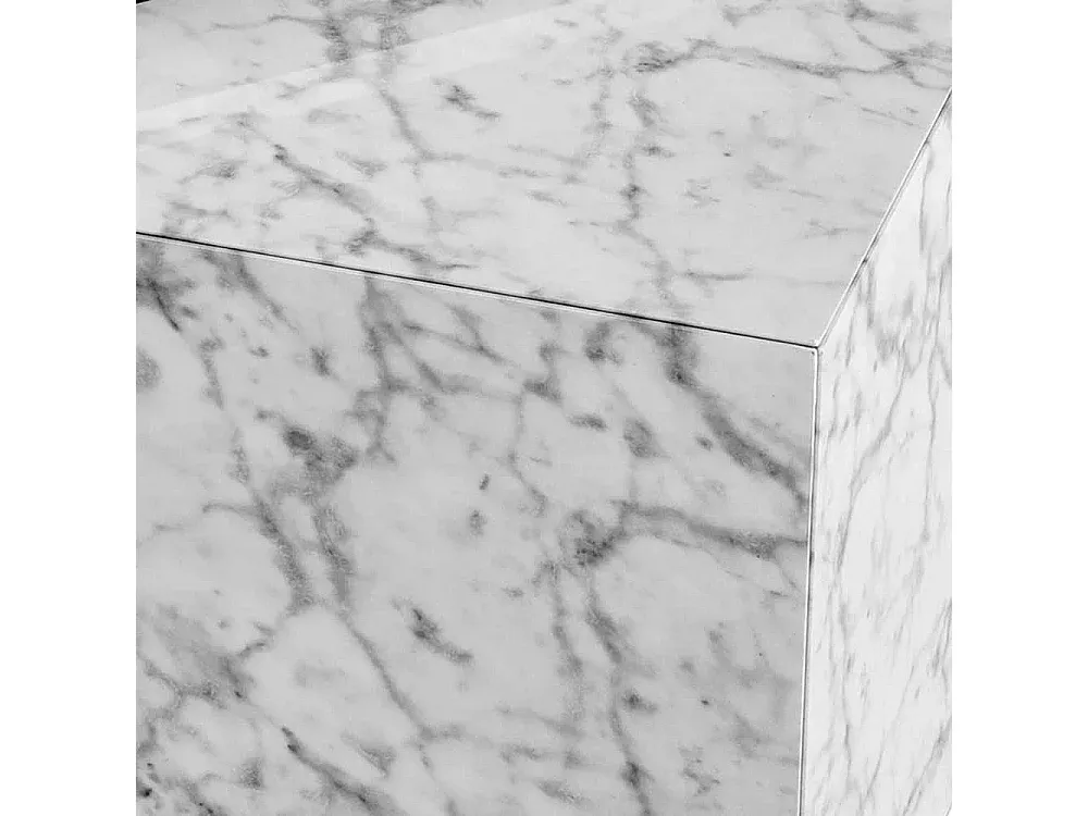 Zweiteiliger Beistelltisch mit Marmor-Optik, 50 cm