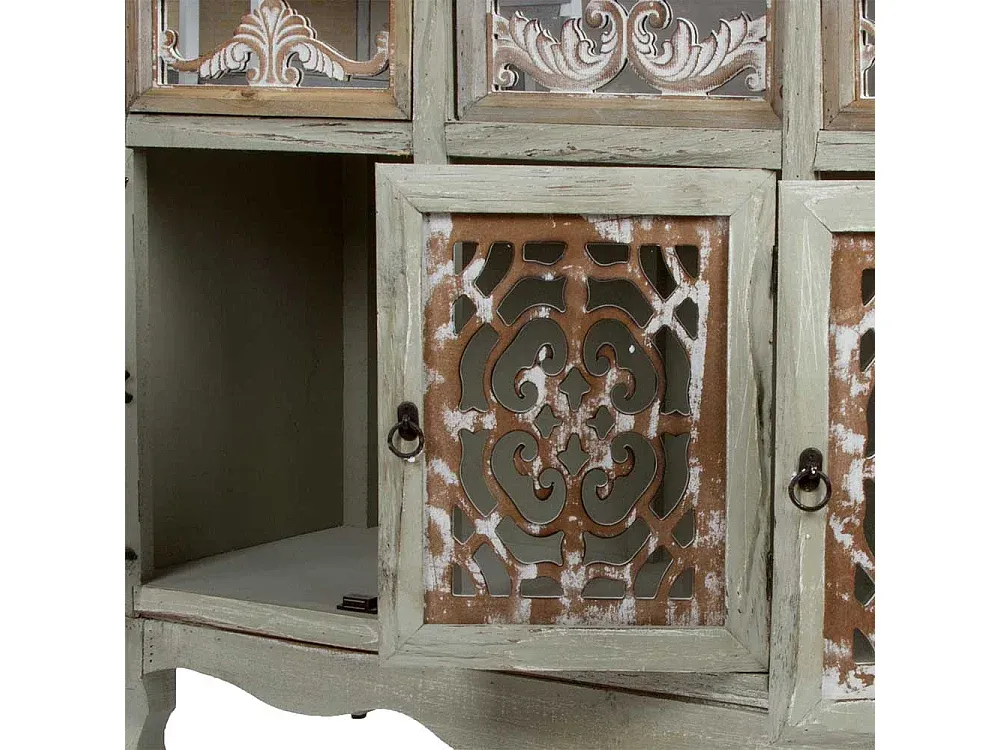 Rustikales Sideboard mit drei Schubladen und Türen in Graubraun