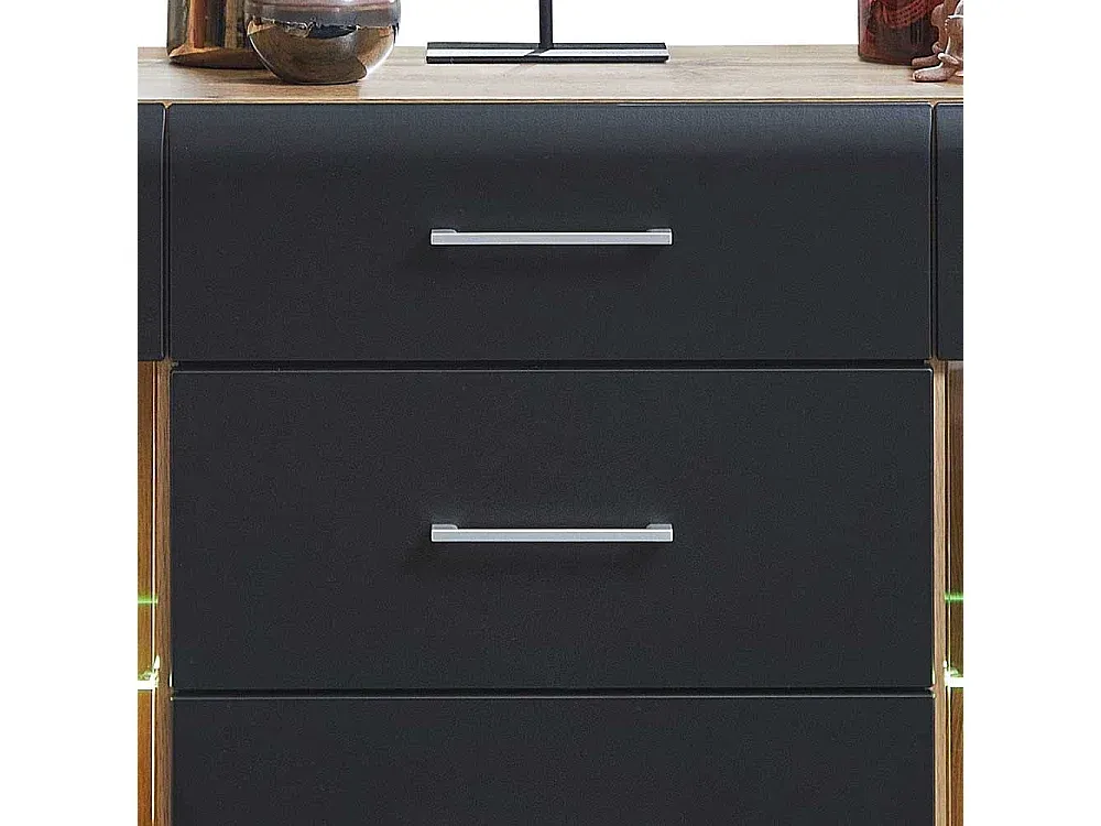 Moderner Sideboard aus Wildeiche mit Schwarz