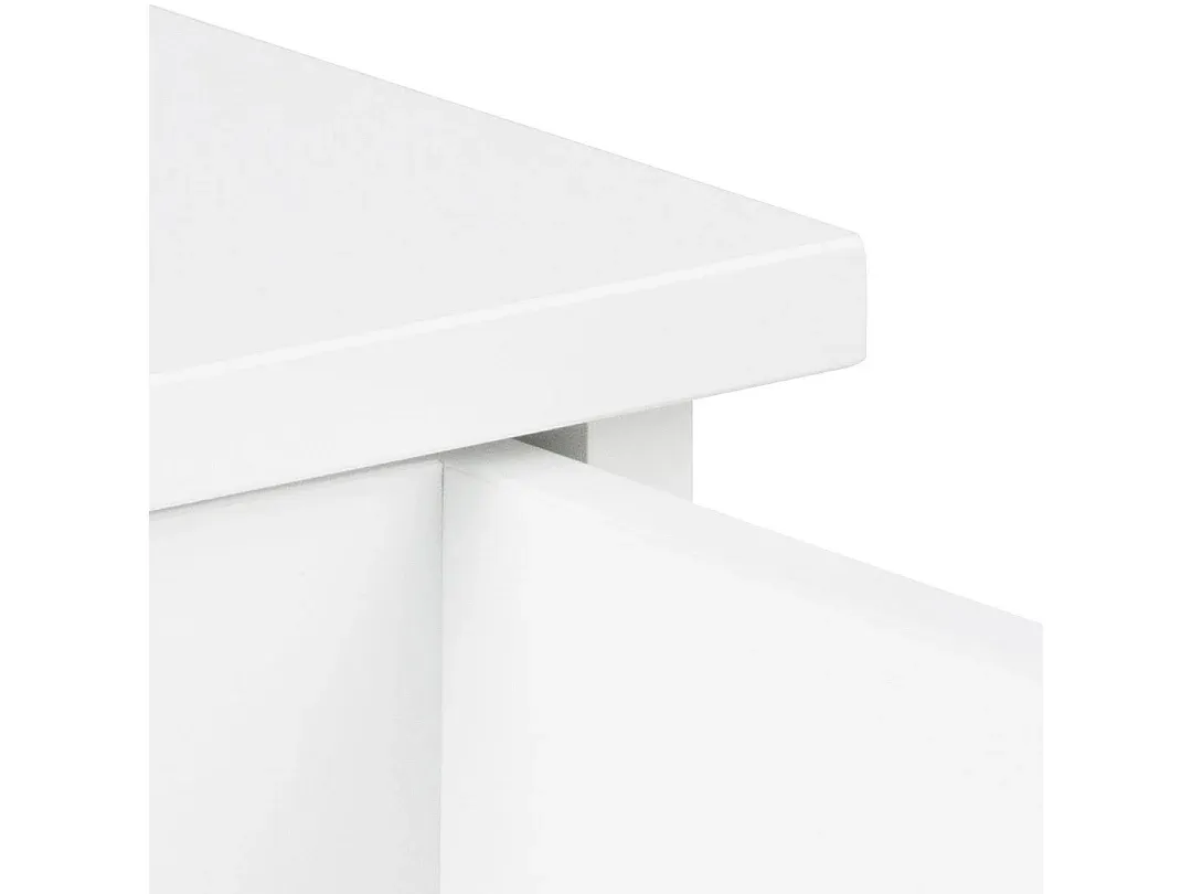 Wandhängender Nachttisch mit Schublade in Weiß