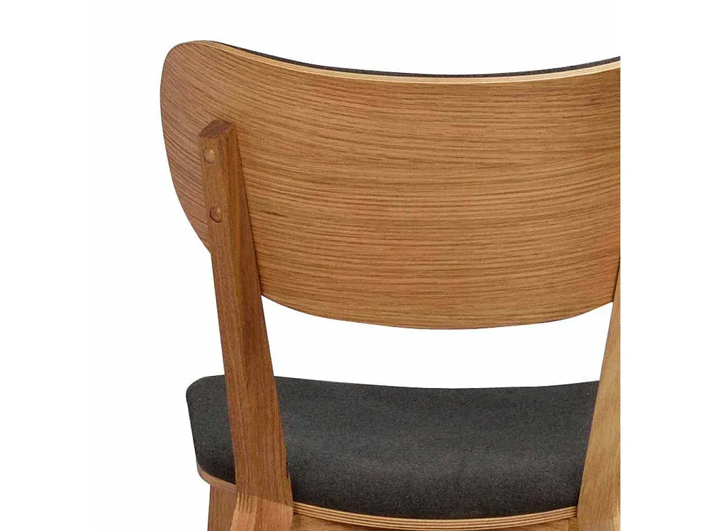 Moderner Esszimmerstuhl aus Stoff und Massivholz, Grau