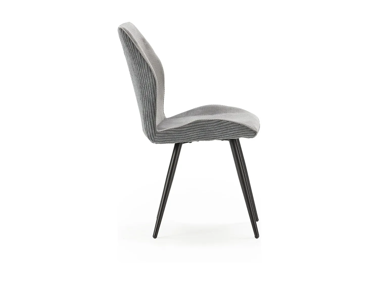 2er-Set Stoffstühle mit schwarzen Metallbeinen, L45 cm