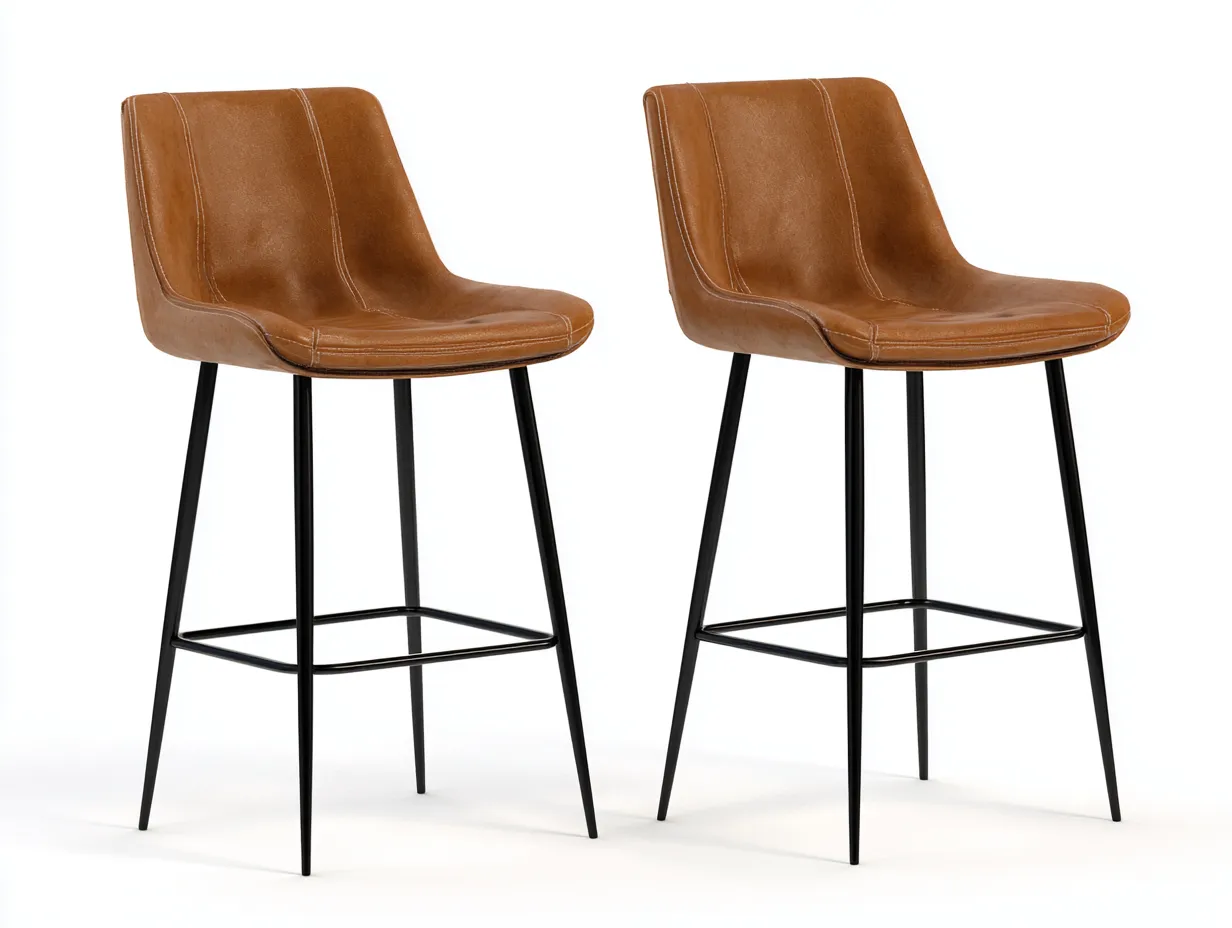 Taburetes de bar 50x54x100 cm - marrón y negro - juego de 2 - estilo contemporáneo para comedor