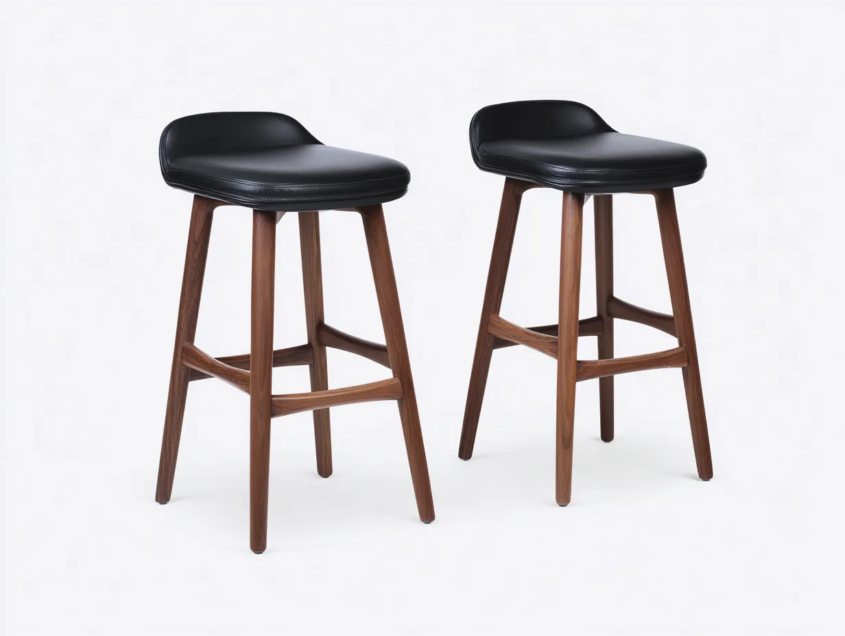 Taburetes de bar 48x50x92 cm - negro y marrón - juego de 2 - estilo contemporáneo para comedor